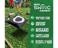 Giant Tic Tac Toe Bean Bag Toss Game | 3ft x 3ft | Instant Setup | Tic Tac Toe Outdoor Game with Rope Game Board