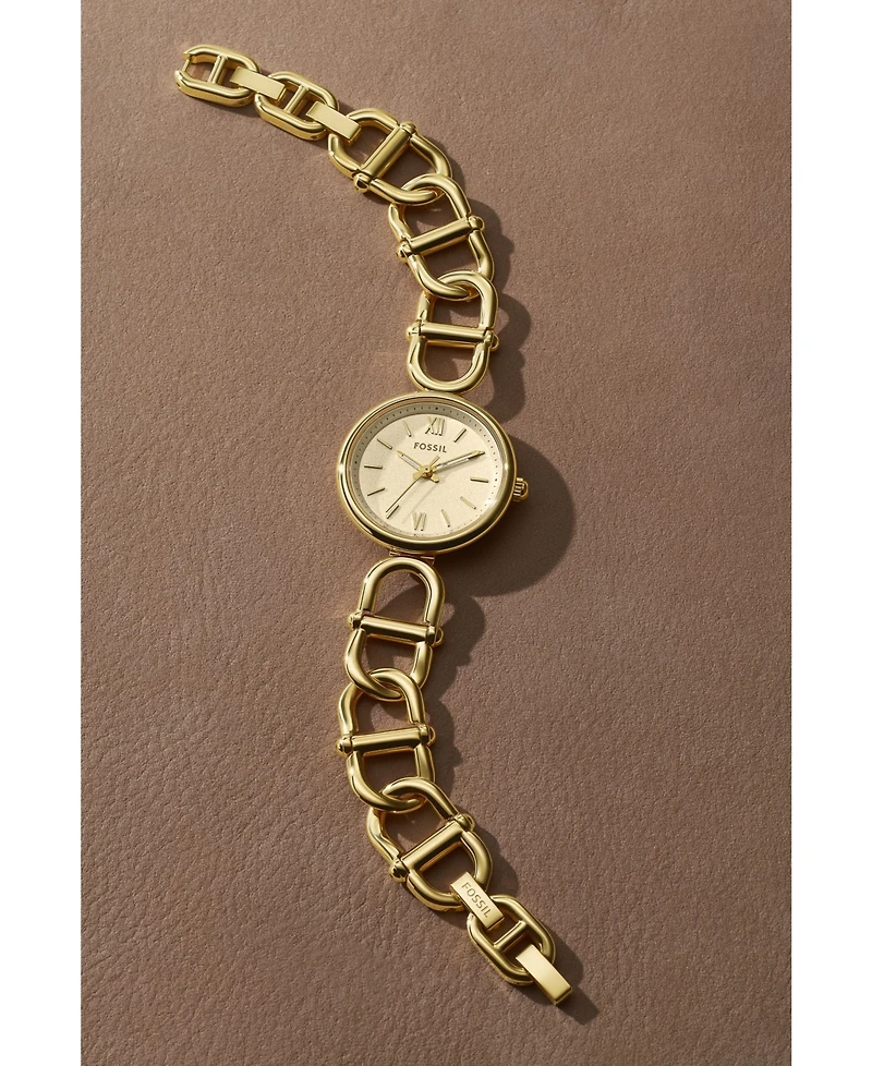 Fossil Women's Mini Carlie Three-Hand Rose Gold Stainless Steel Watch, 30mm
