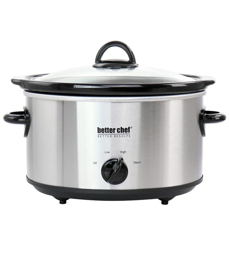 Better Chef 4 Quart Oval Slow Cooker with Removable Stoneware Crock