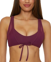 Becca Women's Muse Mesh-Overlay Multi-Way Bralette Bikini Top