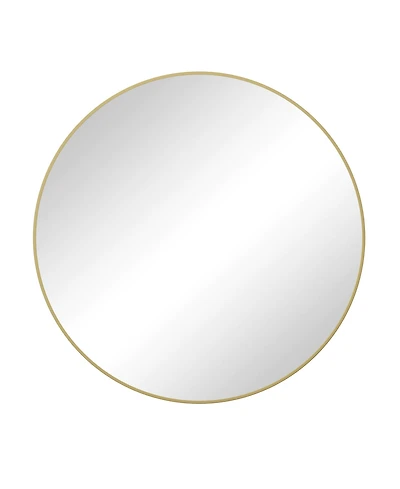 Slickblue 39-Inch Gold Circular Wall Mirror – Metal Framed Round Vanity Mirror for Bathroom, Living Room, or Bedroom Decor