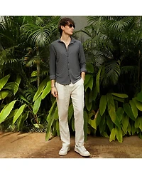 Men's Space Grey Hive-Textured Shirt