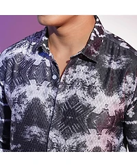 Men's Midnight Black & Ivory White Reptilia Shirt