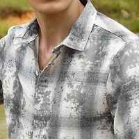 Men's Moon Grey Splash Check Shirt