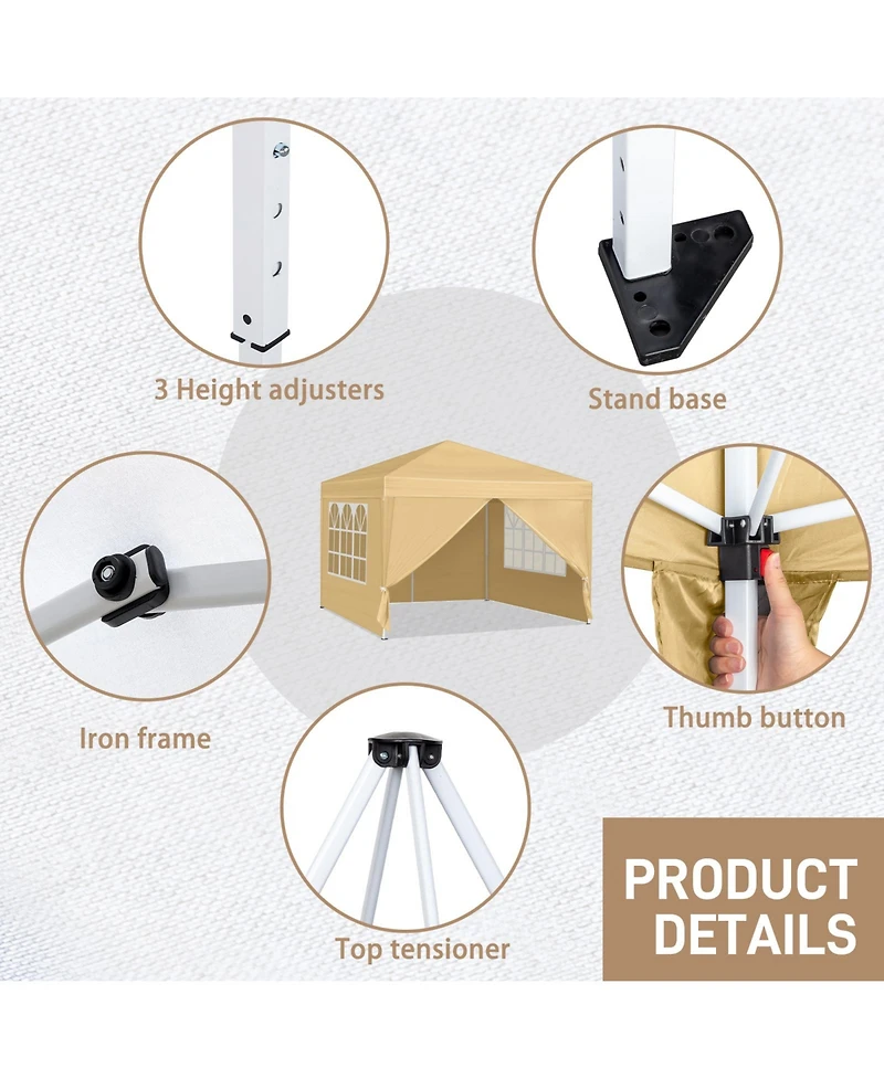 Slickblue Two Doors & Windows Practical Waterproof Right-Angle Folding Tent