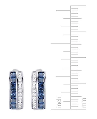 Ruby (1-5/8 ct. t.w.) & Diamond (1/4 Small Hoop Earrings 14k Gold, 0.5 (Also available Emerald Sapphire)