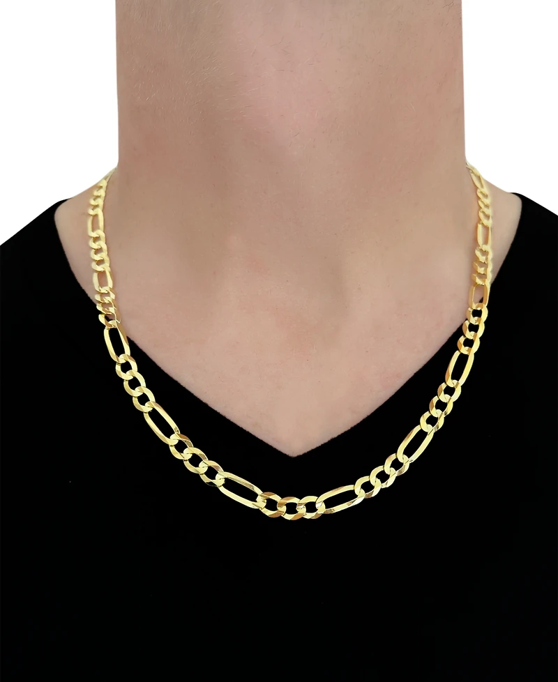 Italian Gold Figaro Link 24" Chain Necklace (7mm) in Solid 14k Gold