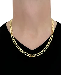 Italian Gold Figaro Link 24" Chain Necklace (7mm) in Solid 14k Gold