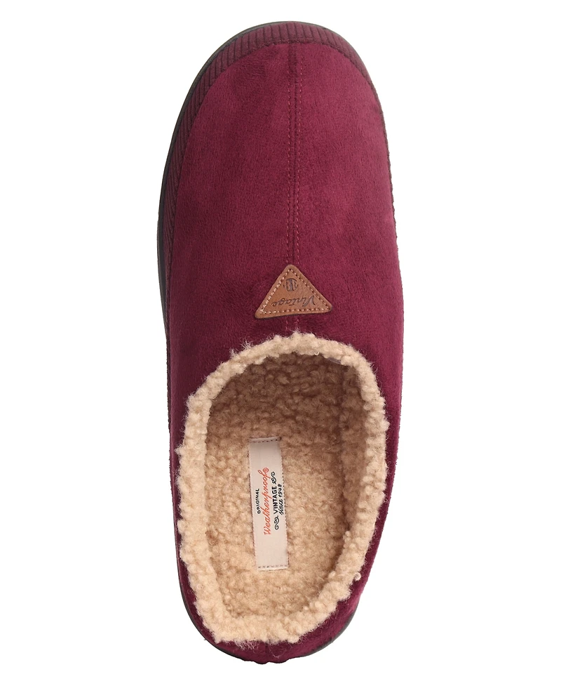 Weatherproof Vintage Men's Microsuede Corduroy Clog with Faux Shearling Lining and Indoor-Outdoor Sole Shoe