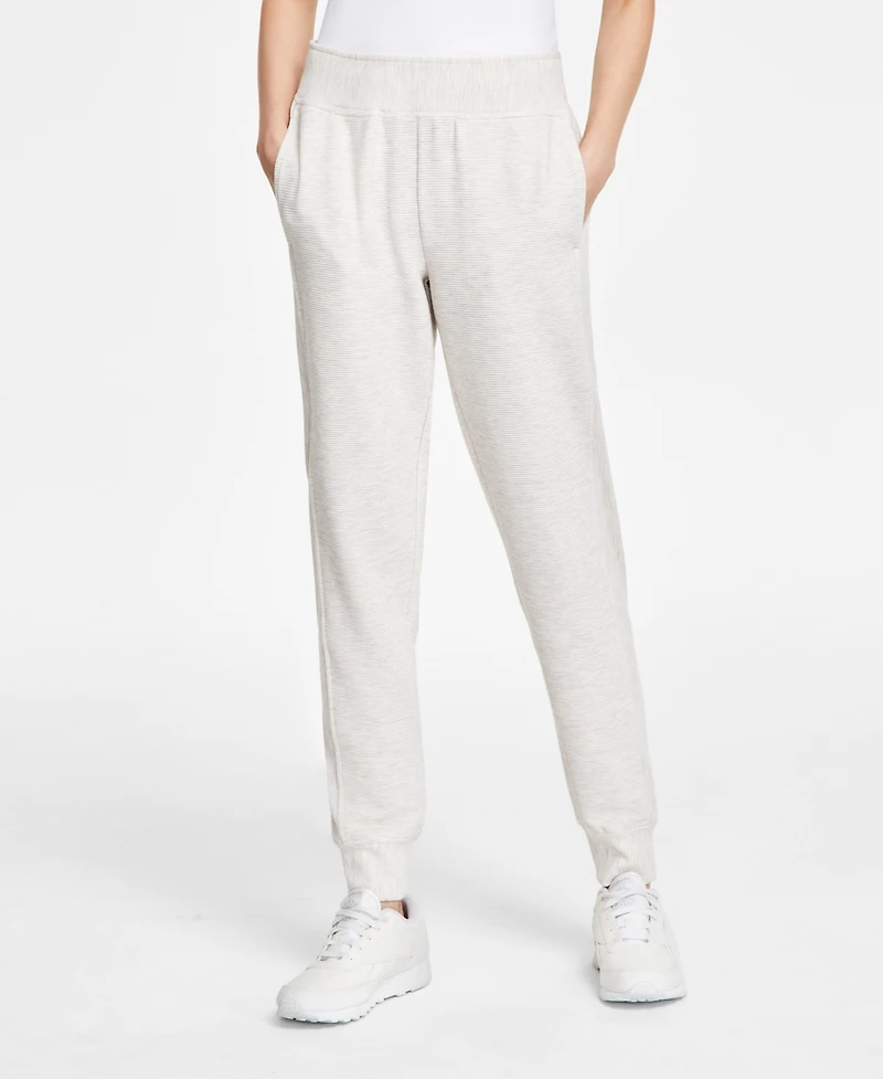 Id Ideology Women's Ottoman-Rib Jogger Pants, Created for Macy's