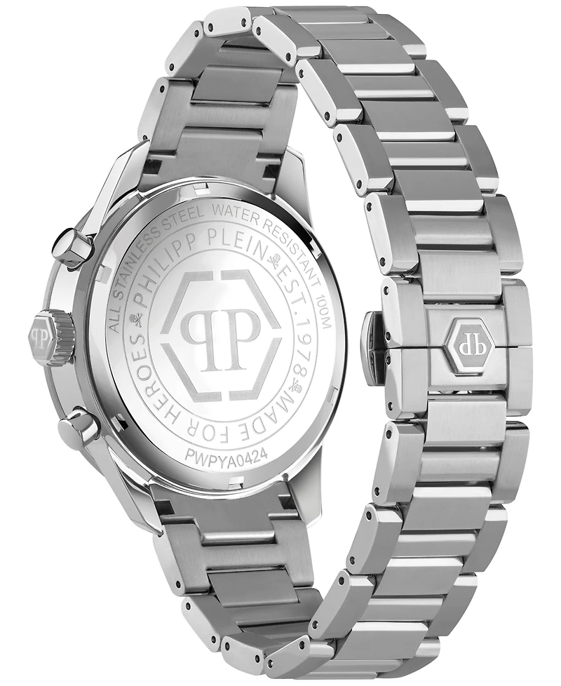 Philipp Plein Men's Chronograph Pleinmeter Stainless Steel Bracelet Watch 44mm