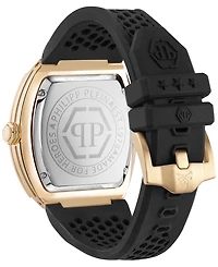 Philipp Plein Men's Hexagon Phantom Black Silicone Strap Watch 44x56mm