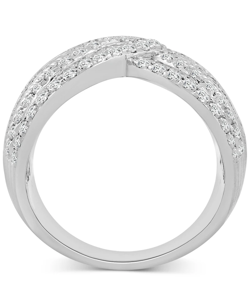 Diamond Round & Baguette Statement Ring (2 ct. t.w.) in 14k White gold