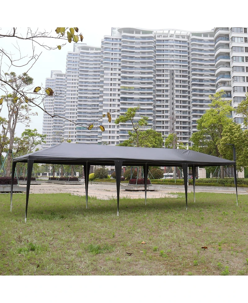 Slickblue Outdoor Party Tent with 8 Removable Sidewalls, Waterproof Canopy Patio Wedding Gazebo, Black