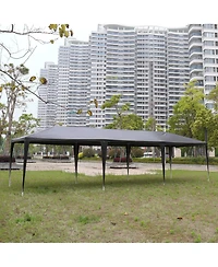 Slickblue Outdoor Party Tent with 8 Removable Sidewalls, Waterproof Canopy Patio Wedding Gazebo, Black