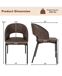 Dining Chair Set of 4 with High-density Sponge Cushion Sturdy X-shaped Frame