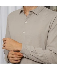 Men's Ecru Beige Vertical Tactile Shirt