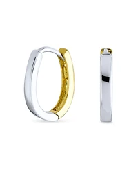Bling Jewelry Square Pyramid Shaped Scroll Swirl Filigree Kpop Huggie Earrings Hoop .925 Sterling Silver