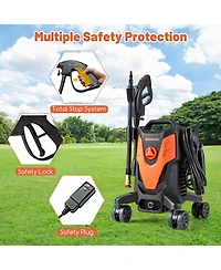 2400 Psi High Pressure Cleaner Machine Electric Pressure Washer with 4 Wheels