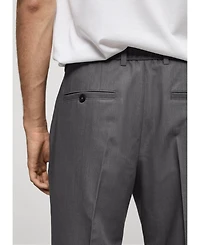 Mango Men's Pleated Flowy Pants