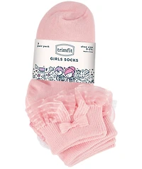 Trimfit 3-Pack Decorative Socks, Little Girls & Big