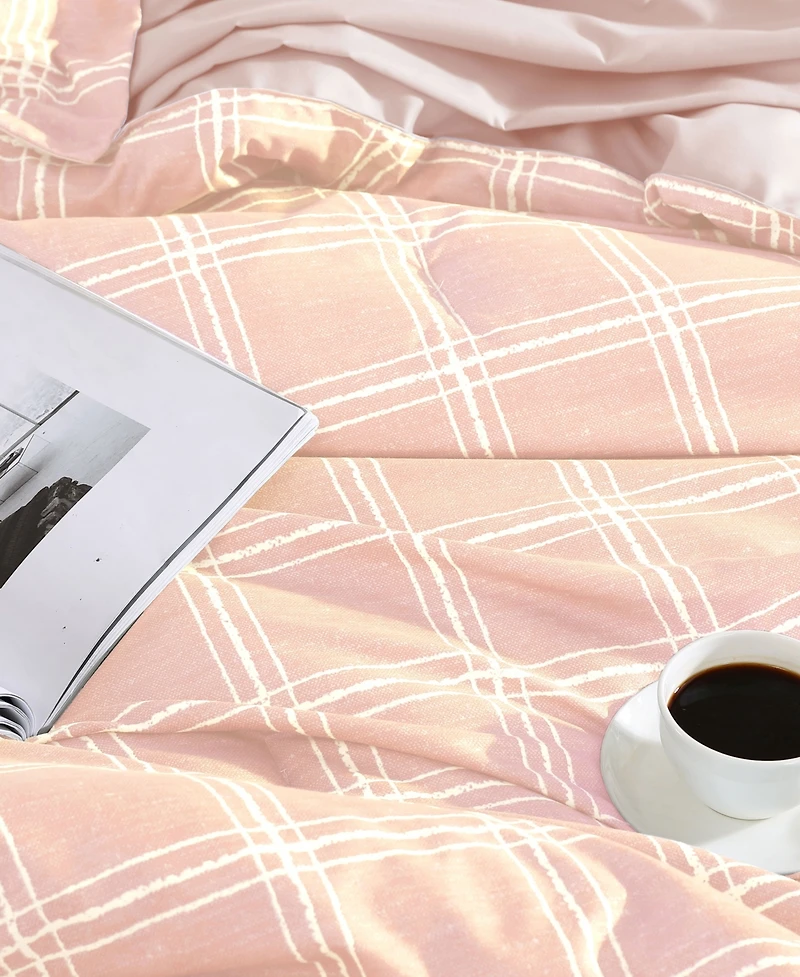 Swift Home Grid Plaid Reversible -Pc. Comforter Set