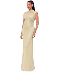 Betsy & Adam Women's Metallic Ruched Gown