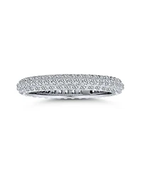 Bling Jewelry Pave Cz Cubic Zirconia Stackable Eternity Dome Band Ring Sterling Silver