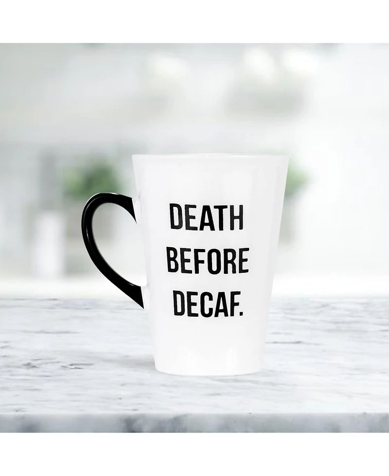 Amici Home Death Before Decaf Coffee Mug