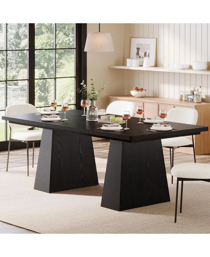 Tribesigns 63-Inch Farmhouse Dining Table, Table for 6 People, Wood Rustic Dinner Rectangular Kitchen