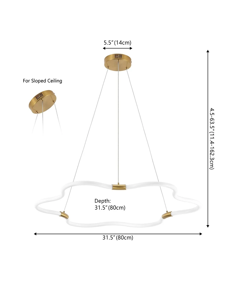 Jonathan Y Nuvola Contemporary Minimalist Metal/Acrylic Adjustable Dimmable Cloud Integrated Led Chandelier