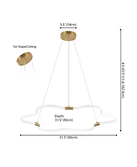 Jonathan Y Nuvola Contemporary Minimalist Metal/Acrylic Adjustable Dimmable Cloud Integrated Led Chandelier
