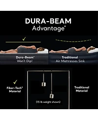 Intex Dura Beam Deluxe Pillow Raised Air Mattress Bed w/Pump, Queen (2 Pack)