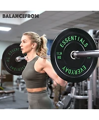 BalanceFrom Fitness 210 Pound Olympic Bumper Strength Training Weight Plate Set
