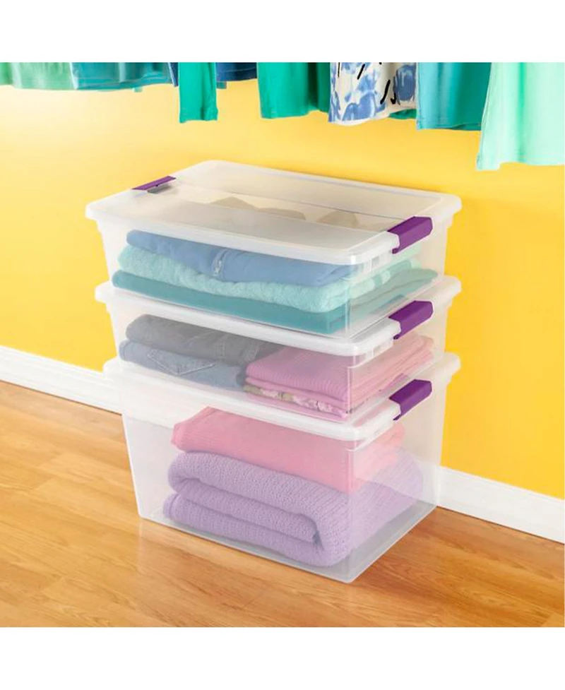 Sterilite 32 Quart Clear View Storage Container Tote w/ Latching Lid