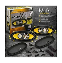 Pyle 4'' x 10'' Three-Way Car Speakers, 300 Watt