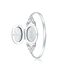 Bling Jewelry Sterling Silver Bangle Bracelet Locket for Photos Keepsake