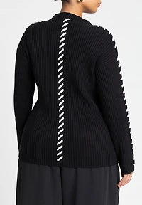 Eloquii Women's Stitch Detail Sweater