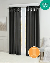Madison Park Emilia Twist Tab Lined Window Curtain Panel, Single with Privacy Lining for Bedroom and Living Room, 84 inch length Curtai