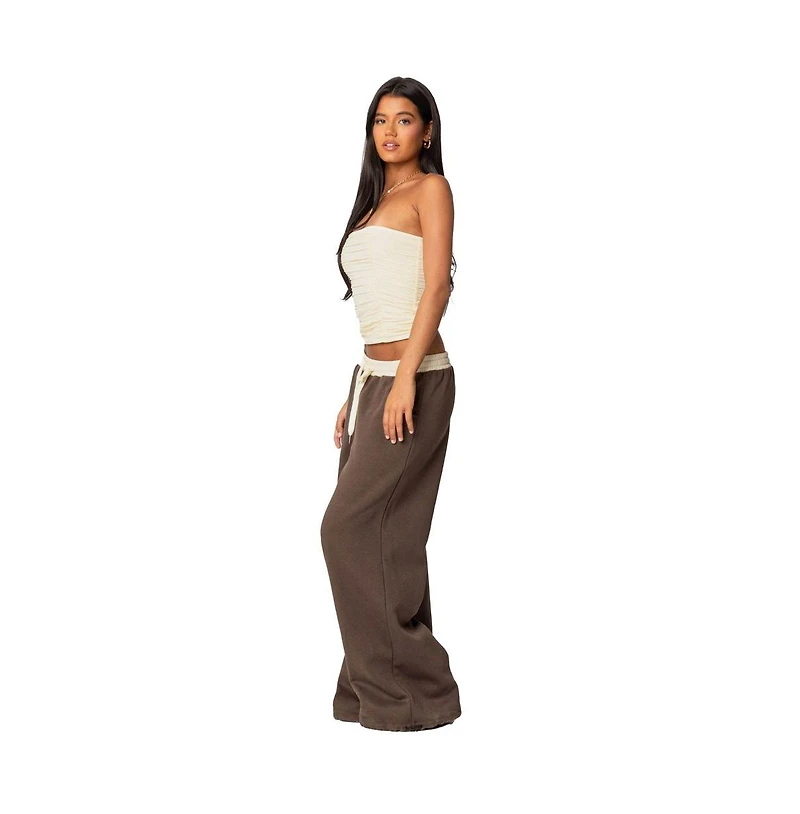 Edikted Womens Fifi Gathered Strapless Top