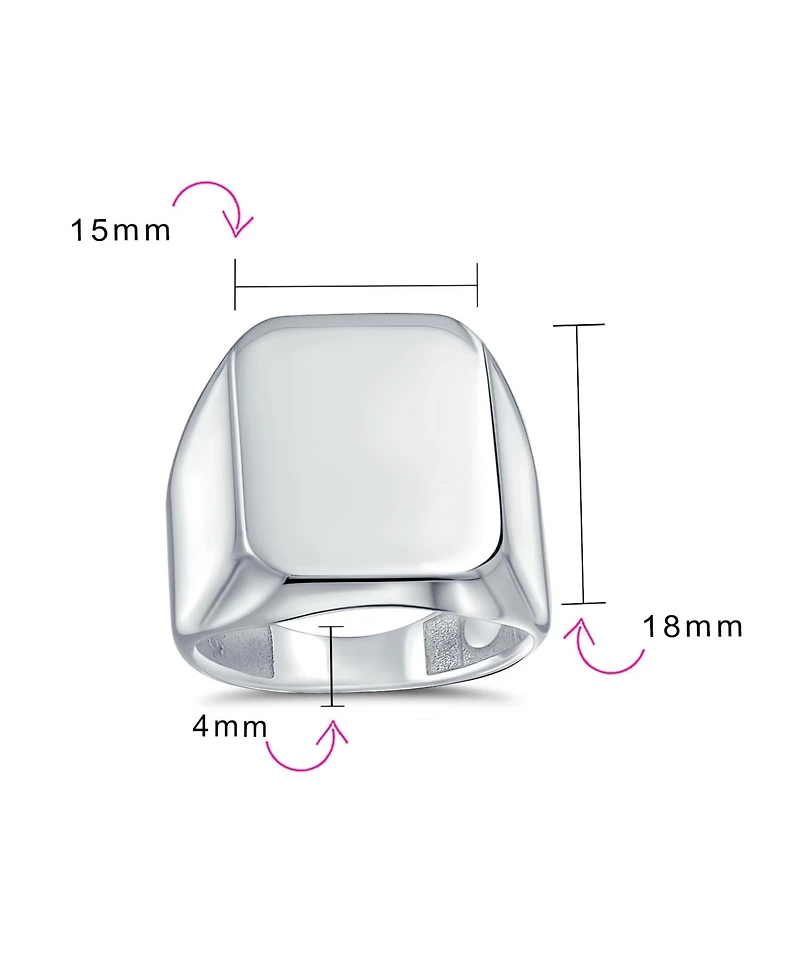 Bling Jewelry Classic Rectangle Monogram Signet Ring Sterling Silver