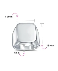 Bling Jewelry Classic Rectangle Monogram Signet Ring Sterling Silver