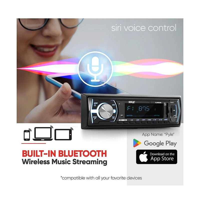 Pyle Marine Bluetooth MP3 Radio Receiver (Black)