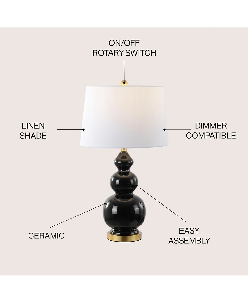Jonathan Y Bowen Contemporary Transitional Ceramic Gourd Led Table Lamp