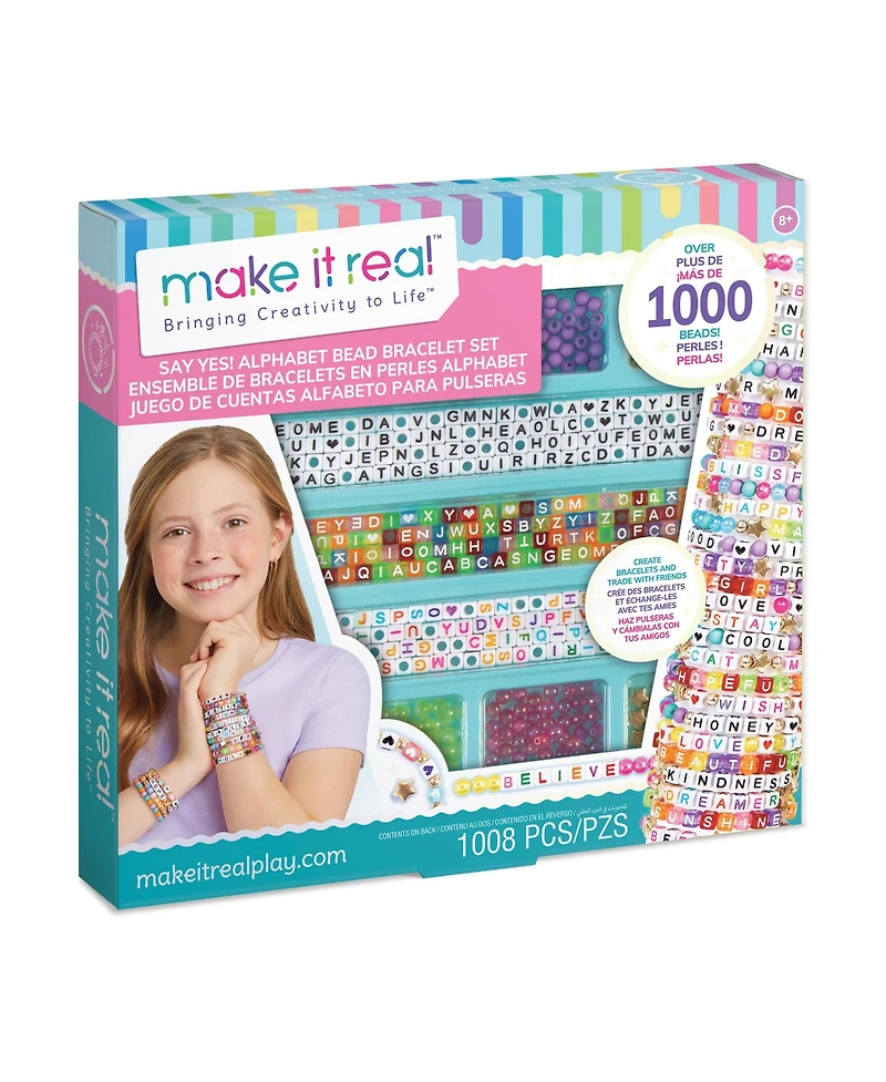 Make It Real Say Yes Alphabet Bead Bracelet Set