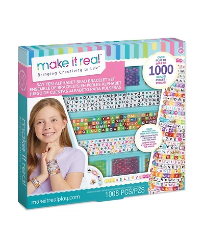 Make It Real Say Yes Alphabet Bead Bracelet Set