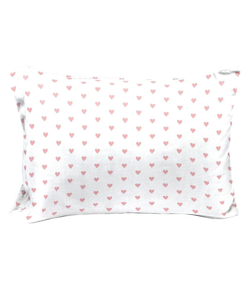 Saturday Park Pink Hearts 100% Organic 2 Pack Cotton Pillowcase