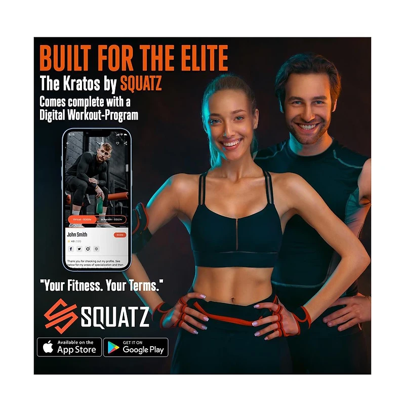 Squatz Vibration Plate Exercise Machine Set With Resistance Bands, Pilates Rods, and Fitness Mat