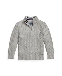 Polo Ralph Lauren Little and Toddler Boys Cable-Knit Cotton Quarter-Zip Sweater