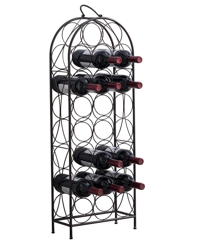 Kings Brand Furniture - 23 Bottles Freestanding Floor Metal Wine Rack Stand - Liquor Bottle Holder Stand - Pewter